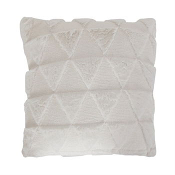 Pyntepude - 45x45 cm - Hvidt betræk med trekantet mønster - Blød sofapude fra Borg living