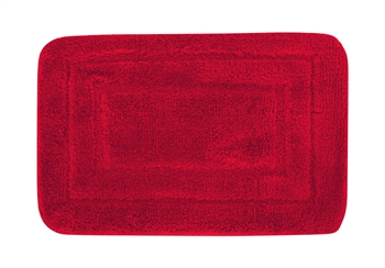Bademåtte - 60x40 cm - Rød - Blød bademåtte med skridsikkert underlag