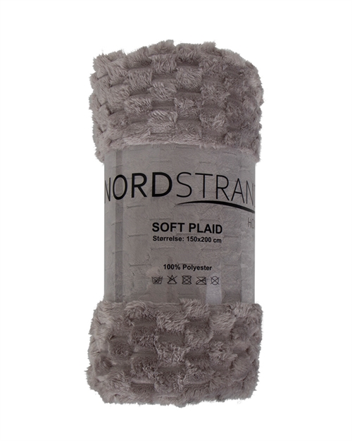 Fleece tæppe - vaffelstruktur - 150x200 cm - Blødt gråt sofatæppe  - Nordstrand Home