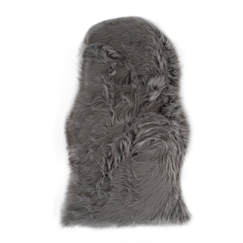 Lammeskind - 60x90 cm - Grå -  Imiteret lammeskind til stol
