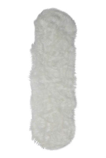 Lammeskind - 60x180 cm - Hvidt -  Imiteret lammeskind til boligen