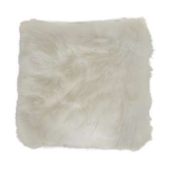 Pyntepude - Fake fur - 45x45 cm - Hvid - Blød sofapude