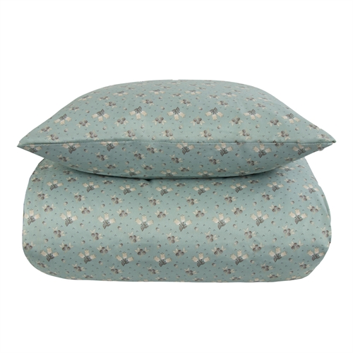 Sengetøj dobbeltdyne 200x220 cm - Summer turkis - 100% Bomuldssatin - By Night dobbelt dynebetræk