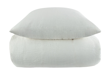 King size bæk og bølge sengetøj 240x220 cm - Hvidt sengetøj i krepp - By Night sengesæt til dobbeltdyne 