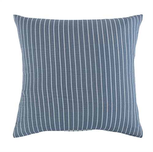 Pudebetræk 60x63 cm - Bæk og Bølge - Blåt hovedpudebetræk med striber i vendbart design - 100% bomuld - Krepp pudebetræk - By Night