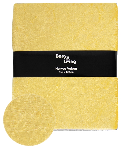Gul velour dug - 9 meter dug - Nervøs velour - Blødt velour stof til borddug - Pakker med 3 meter