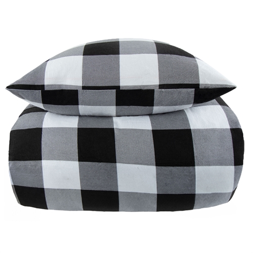 Flonel sengetøj 150x210 cm - Ternet sengesæt - 100% bomuldsflonel - By Night sengelinned