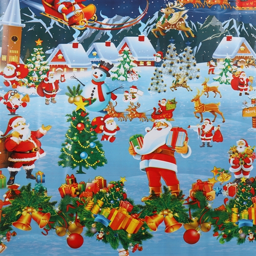 Julevoksdug - 5 meters rulle - Voksdug med julemotiv - 140 cm. bred 