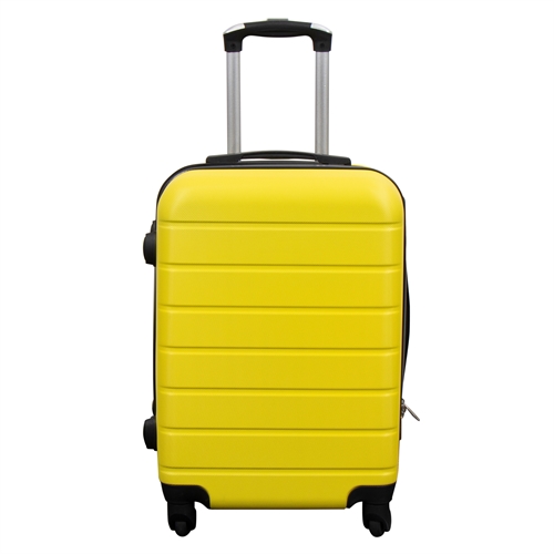 Kabinekuffert - Hardcase letvægt kuffert - Str. lille - Gul strib
