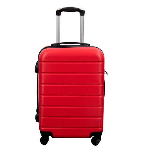 Kabinekuffert - Hardcase letvægt kuffert - Str. lille - Rød Strib