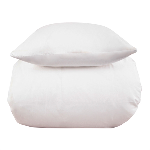 Stonewashed dobbelt sengetøj 200x200 cm - 100% Enzymvasket bomuld - Firm white - Nordstrand Home sengesæt 