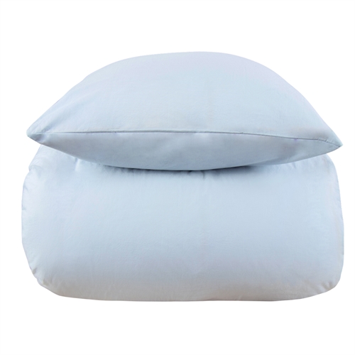 Stonewashed dobbelt sengetøj 200x220 cm - 100% Enzymvasket bomuld - Firm blue - Nordstrand Home sengesæt 