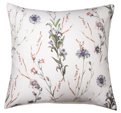 Pudebetræk 60x63 cm - Vendbart design i 100% Bomuldssatin - Corn Flower hvid - Fra By Night