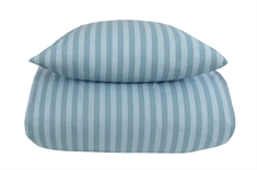 Stribet sengetøj - 140x200 cm - Stripes blue - Lyseblå - Sengelinned i 100% Bomuld - Borg Living sengesæt