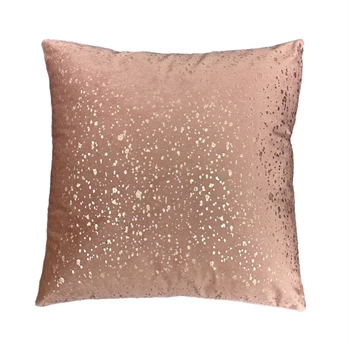 Pyntepude - 45x45 cm - Rosa farvet med guld print - Sofapude med blødt velour look - Borg living