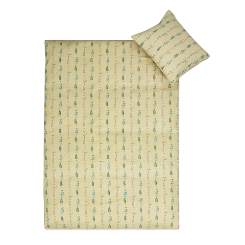 Baby sengetøj - 100% blød bomuld - Sengesæt til baby 70x100 cm - Stribet blomster sengetøj 