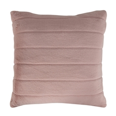 Pyntepude - 45x45 cm - Lys rosa - Fake fur sofapude med striber - Nordstrand Home