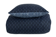 Blåt sengetøj 140x220 cm - Harlekin blue - Mønstret sengesæt - 2 i 1 design - Microfiber - In Style