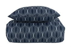 Sengetøj 200x220 cm - Wave blue - Mønstret sengesæt i Microfiber - In Style sengetøj til dobbeltdyne