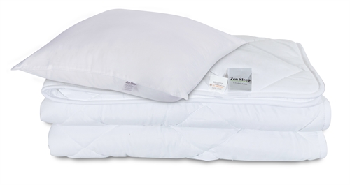 Dyne og pudesæt - Helårsdyne 150x210 cm + pude 50x60 cm - Fiberdyne - Zen Sleep allergivenlig dyne og pude
