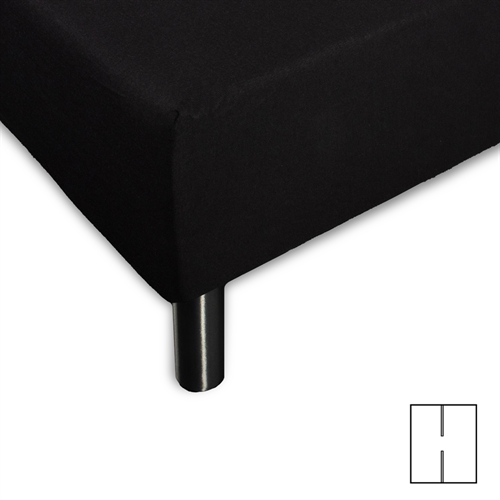 Splitlagen - H-split - 180x200 cm - Sort - 100% Bomuld jersey lagen - Stræklagen til elevationsseng