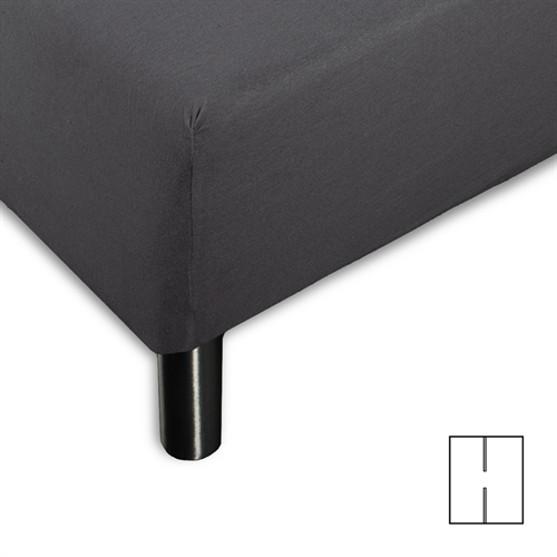 Splitlagen - H-split - 180x200 cm - Antracitgrå - 100% Bomuld jersey lagen - Stræklagen til elevationsseng