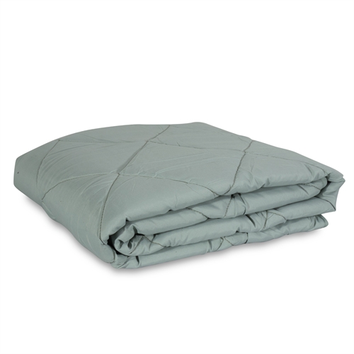 Vattæppe - 140x200 cm - Støvet grøn fiberdyne af fibervat - Quiltet tæppe - IN Style sommerdyne 