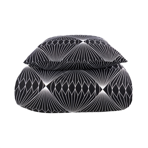 Sengetøj 140x220 cm - Diamond sort sengesæt - In Style sengelinned i mikrofiber 