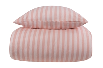 Dobbeltdyne sengetøj 200x220 cm - Stripes rose - Stribet sengetøj til dobbeltdyner - 100% Bomuld - Borg Living