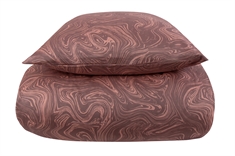 Bomuldssatin sengetøj 140x220 cm - Marble lavender - Rosa sengetøj - By Night sengelinned
