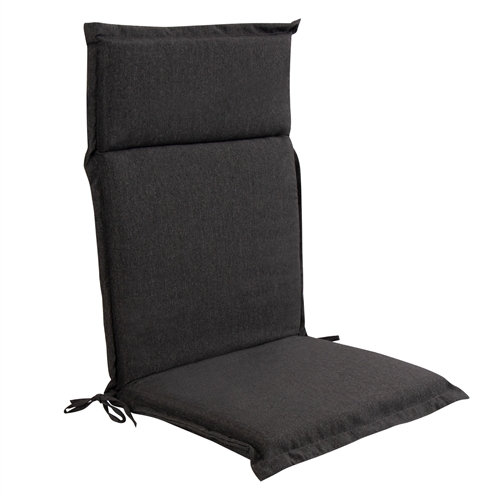 Luksus PLUS havehynde til positionsstol - Tyk skumkerne 7 cm - Antracit grå havehynde til havestol med ekstra høj komfort & UV-resistent betræk - Nordstrand Home hynde 