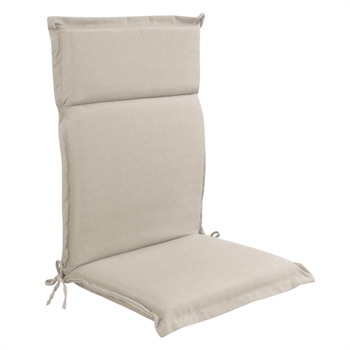 Luksus PLUS havehynde til positionsstol - Tyk skumkerne 7 cm - Beige havehynde til havestol med ekstra høj komfort & UV-resistent betræk - Nordstrand Home hynde 