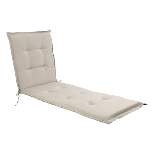 Luksus PLUS hynde til solvogn - Tyk skumkerne 7 cm - Beige hynde til liggestol - Ekstra høj komfort & UV-resistent betræk - Nordstrand Home hynde til solseng 