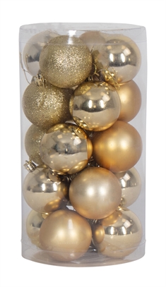 Julekugler - 20 stk Guld - 6 cm i diameter - Flot juletræspynt