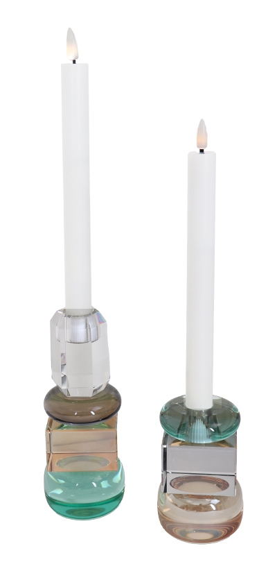 LED kronelys - 2 stk. stagelys - 25 cm. - 3D flamme - Led stearinlys