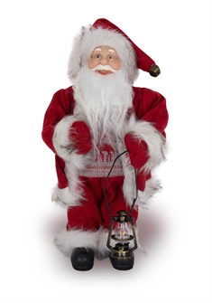 Julemand 30 cm - Med lanterne og bjælde - Julepynt til hjemmet