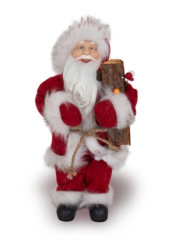 Julemand 30 cm - Med træ og bjælde - Julepynt til hjemmet