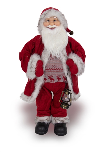 Julemand 60 cm høj - Med lanterne og bjælde - Flot julepynt til hjemmet