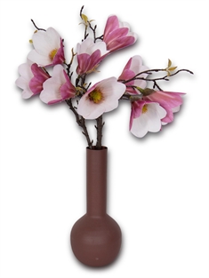 Magnolia gren - 49 cm - Flot kunstig gren med lilla blomster - Dekoration til boligen