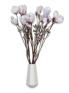Magnolia grene - 89 cm - Flot og kunstig gren med hvide og pink blomster - Dekoration til boligen
