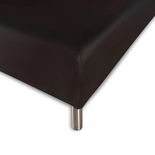 Stræklagen 140x210 cm - Sort - 100% Bomuld - Faconlagen til madras - Night & Day