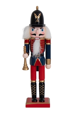 Nøddeknækker - 30 cm - Med trompet - Nøddeknækker figur som julepynt 