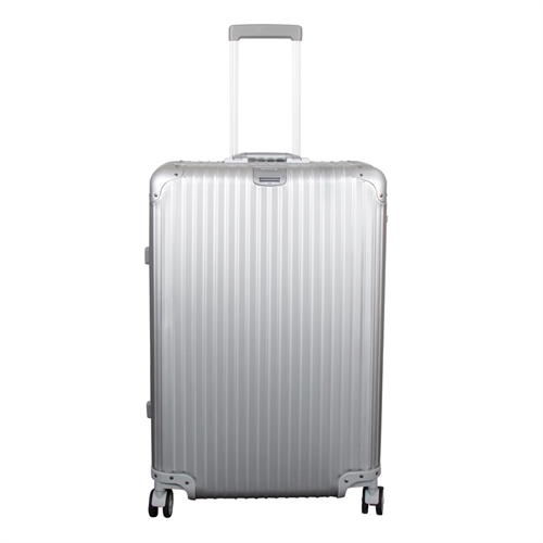 Aluminiums kuffert - Sølv farvet - LARGE - Luksuriøs rejsekuffert med TSA lås