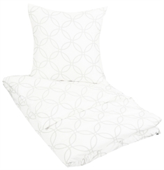 Dobbelt sengetøj 200x220 cm - Joanna grey - Hvid - Microfiber