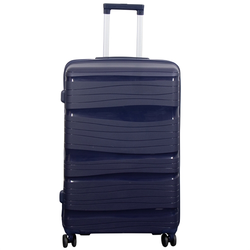 Stor kuffert - Waves blå - Letvægts kuffert i Polypropylen - Smart rejsekuffert