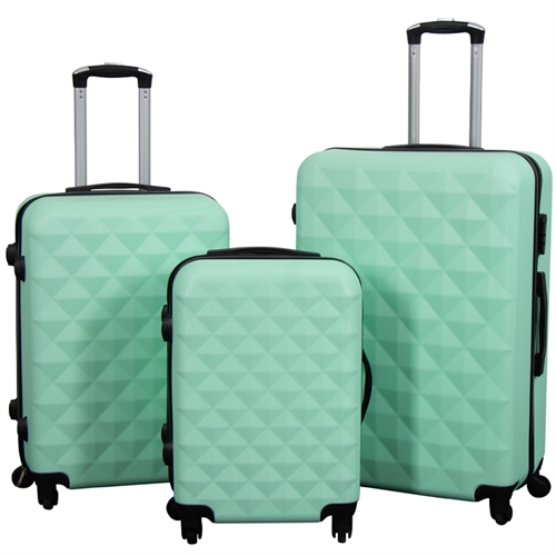 Kuffert tilbud - Sæt 3 stk. - Eksklusivt hardcase kuffertsæt tilbud - Diamant Turkis