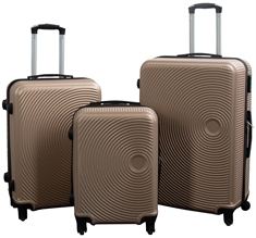 Kufferter - Sæt med 3 stk. - Eksklusivt hardcase kuffertsæt tilbud  - Guld cirkler
