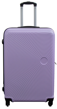 Stor kuffert - Lyslilla cirkler - Hard case kuffert - Billig smart rejsekuffert