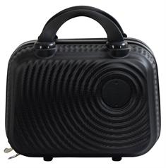 Beautyboks - Praktisk håndbagage kuffert - Str. Large med sorte cirkler