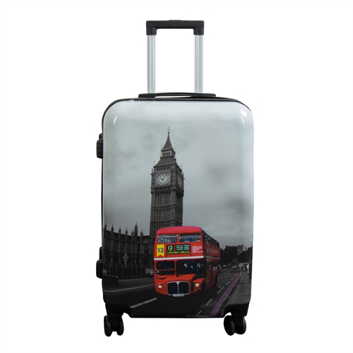 Kuffert - Hardcase kuffert - Str. Medium - Kuffert med motiv - Big Ben - Eksklusiv letvægt rejsekuffert